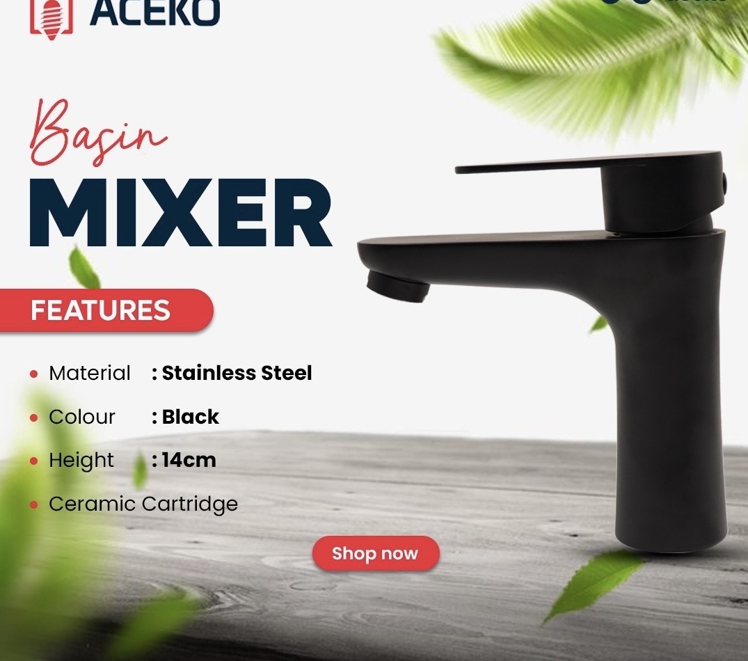 Aceko Wash Basin Mixer Black