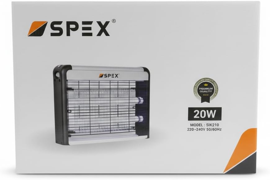 SPEX Electric Insect Killer, 20W Indoor Bug Zapper, UV Light Mosquito Trap, Model SIK210, 220-240V