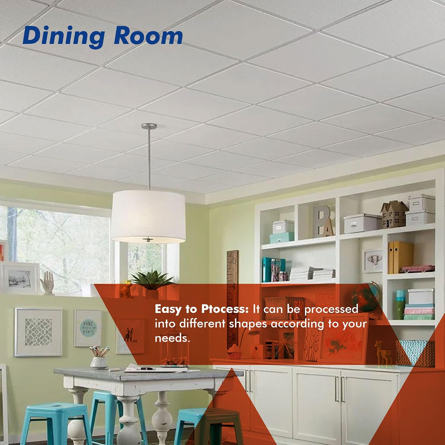 Gypsum False Ceiling Tile, White 600x600x7mm Pack of 8