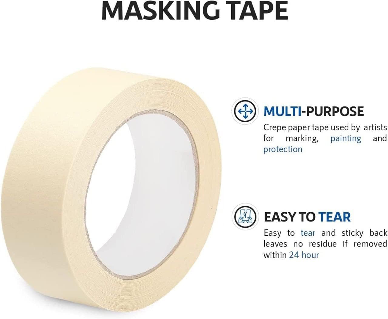 Masking Tape 2" x 25 Yard, 24 Rolls